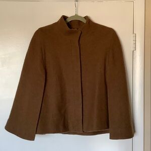 Chico's Rich Brown Wool Cape Jacket